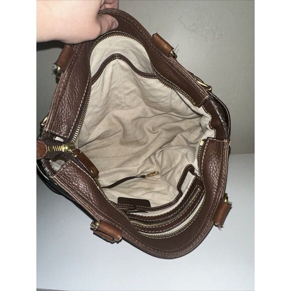 Michael Michael Kors Brown Leather Gold Buckle Purse - Picture 12 of 14